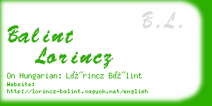 balint lorincz business card