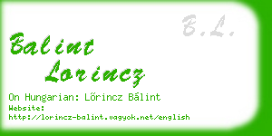 balint lorincz business card
